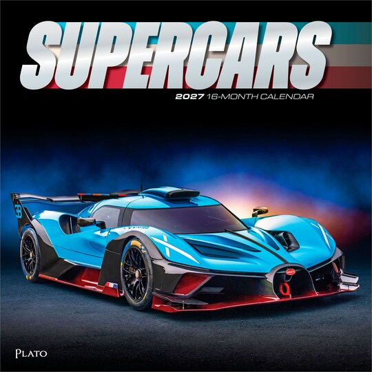 Plato; Supercars | 2027 12 x 24 Inch (Hanging) Monthly Square Wall Calendar | Foil Stamped Cover; Category:Wall Calendars; Image:1
